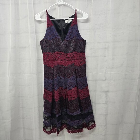 Badgley Mischka Belle Dress Purple Lace Goth Grunge Whimisgoth 12 - Picture 10 of 14